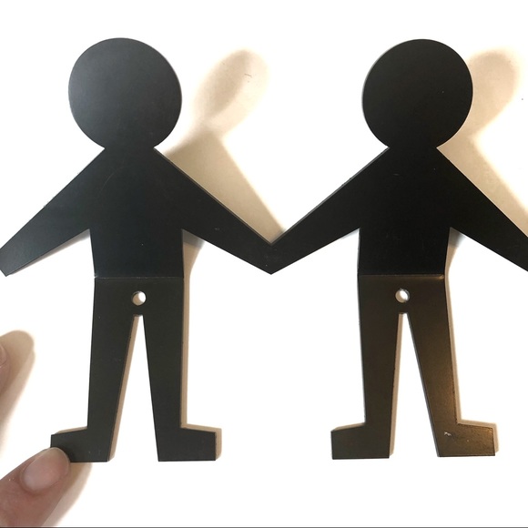 2 Person Silhouette Black Metal Hooks - Picture 4 of 5